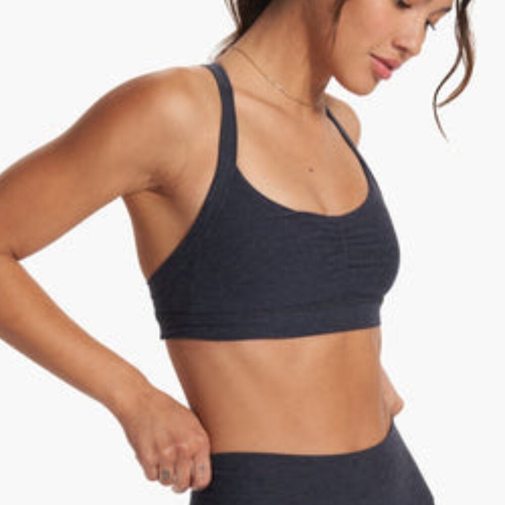 Vuori WT | Elevation Ruched Bra | Midnight Heather | Size M